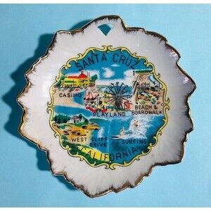 SANTA CRUZ,California mini 4½" Souvenir wall hanging collector's plate by EFCO